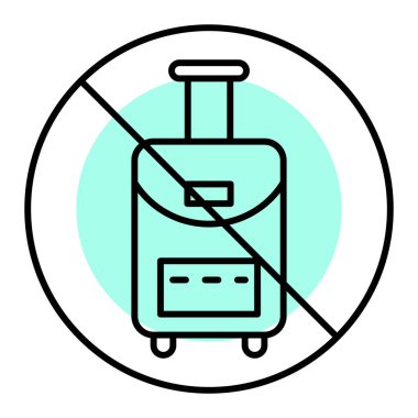 seyahat çantası ikonu vektör illüstrasyonu