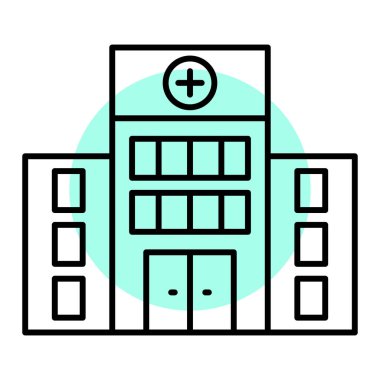 Hastane binası ikon vektör illüstrasyonu