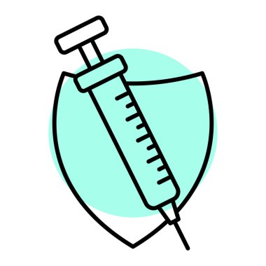 Kan ikonu vektör çizimi içeren tıbbi şırınga