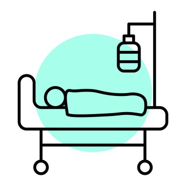 Hastane yatağı ikon vektör illüstrasyonu