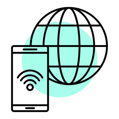 wifi ve cep telefonu vektör illüstrasyon tasarımlı akıllı telefon