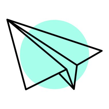 Kağıt uçak ikonu. vektör illüstrasyonu