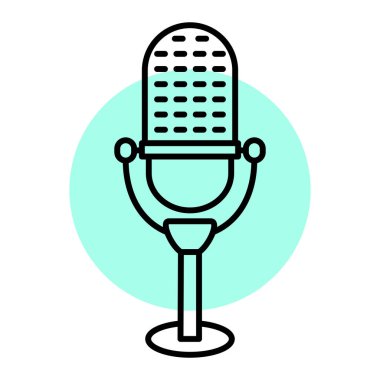 mikrofon simgesi vektör illüstrasyonu