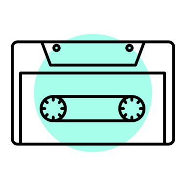 kaset teybi ikon vektör illüstrasyon grafik tasarımı