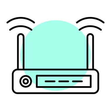 router vektör ince çizgi simgesi