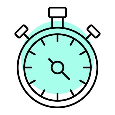 Kronometre simgesi. ana hatlı kronometre vektör resimleme sembolü