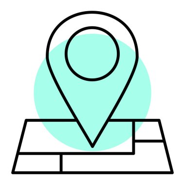 GPS konum simgesi. Çizgi harita işaretleyici vektör resimleme çizelgesi. beyaz arkaplanda izole