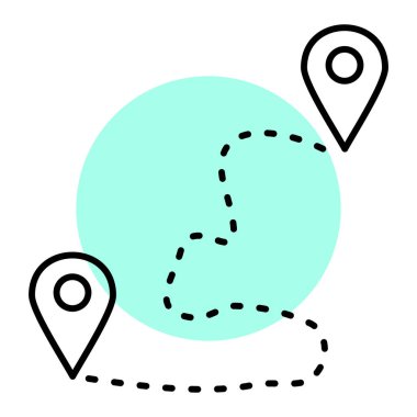 Harita iğne simgesi. Web için basit konum vektör sembolü çizimi