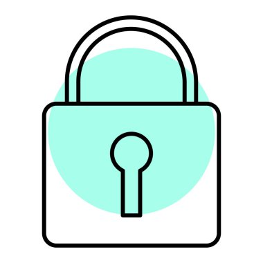 Asma kilit simgesi. Güvenlik sembolü. vektör illüstrasyonu