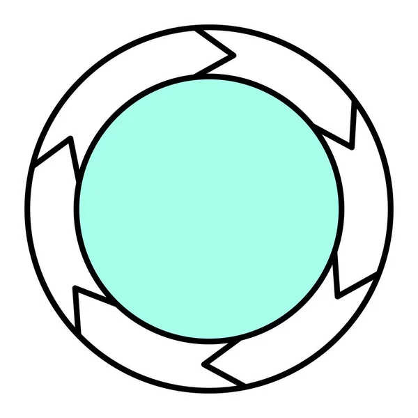 Κύκλος Βέλη Απομονωμένο Εικονίδιο Διανυσματική Απεικόνιση Σχεδιασμό — Διανυσματικό Αρχείο