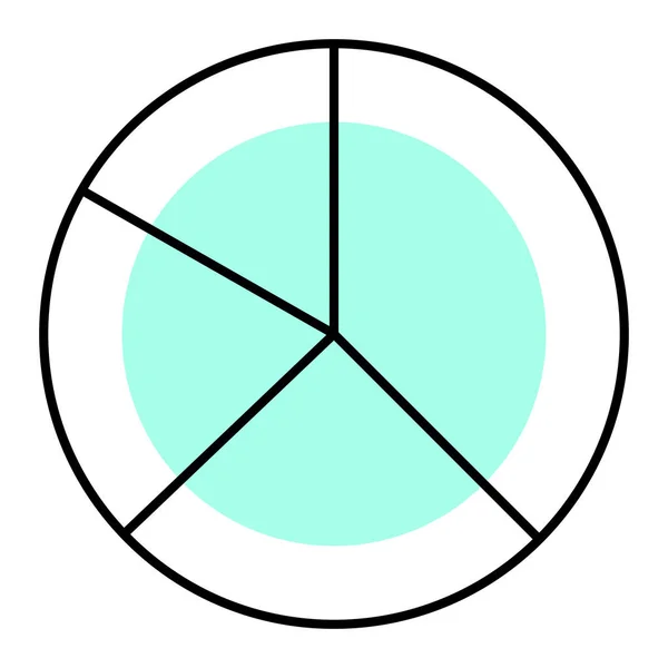 Cirkeldiagram Ikonen Platt Illustration Grafvektor Ikoner För Webbdesign — Stock vektor