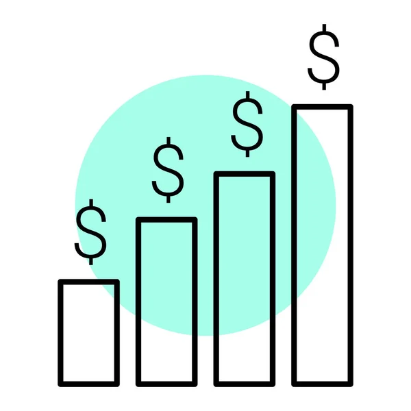 Financial Growth Graph Dollar Symbol Vector Illustration — Stock Vector