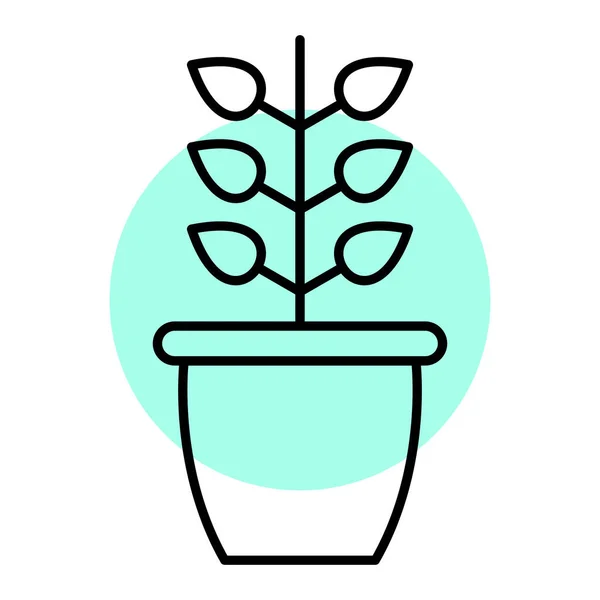 Növény Pot Ikon Vektoros Illusztráció — Stock Vector