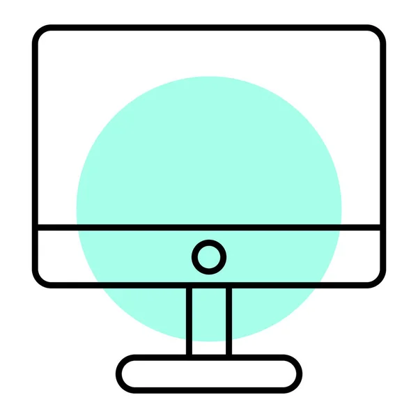 Monitor Del Computer Icona Web Semplice Illustrazione — Vettoriale Stock