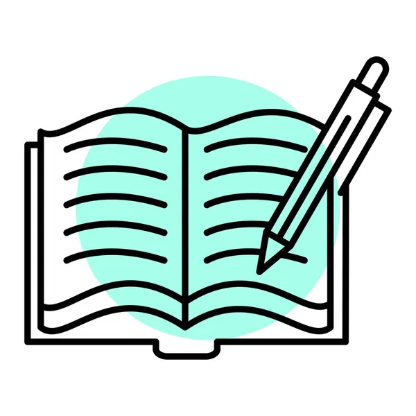 Book Pencil Icon Vector Illustration — Stock Vector