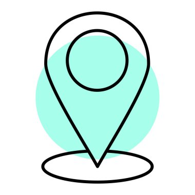 Harita iğne simgesi. konum belirleyici sembol. GPS navigasyon işareti. izole vektör illüstrasyonu