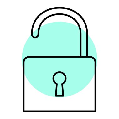 Asma kilit simgesi. düz dizayn biçimi 10