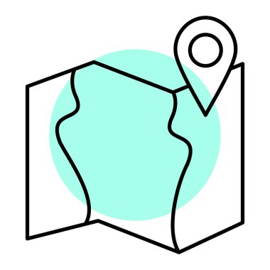 Harita konumu simgesi. GPS navigasyon sembolü. vektör illüstrasyonu