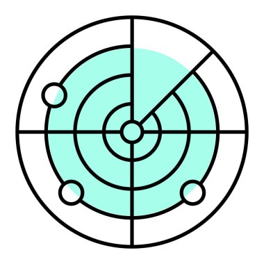 hedef simgesi. Web için radar vektör simgelerinin özet çizimi
