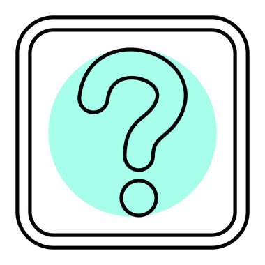 Soru işareti simgesi. Beyaz arka plan üzerinde Internet düğmesi