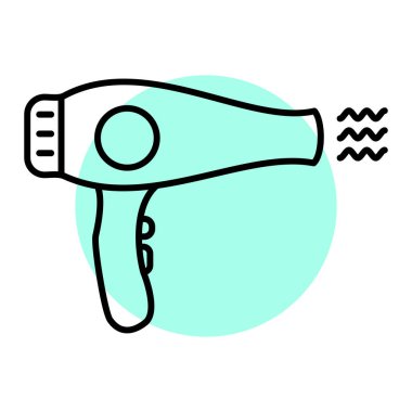 Saç kurutma makinesi ikonu. vektör illüstrasyonu