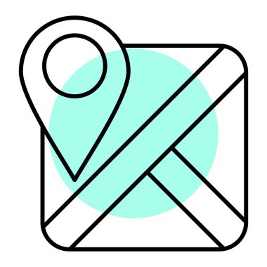 Harita iğne simgesi. Web için konum vektör simgelerinin özet çizimi