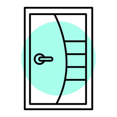 Tek kapı simgesinin vektör illüstrasyonu