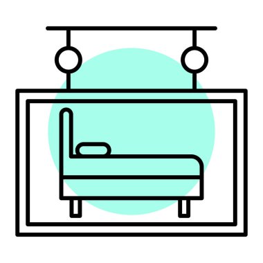 mobilya çizgisi simgesi, vektör illüstrasyonu