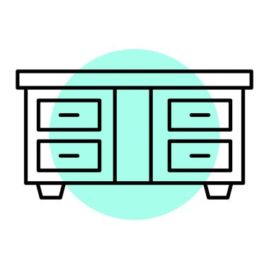 Kabine ikonu vektör illüstrasyonu