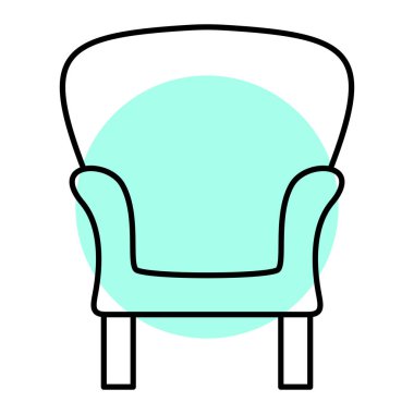 Koltuk ikonu. Web için koltuk vektör simgelerinin özet çizimi