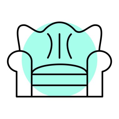 Kanepe ikonu. kanepe ve mobilya teması. Yalnız tasarım. vektör illüstrasyonu