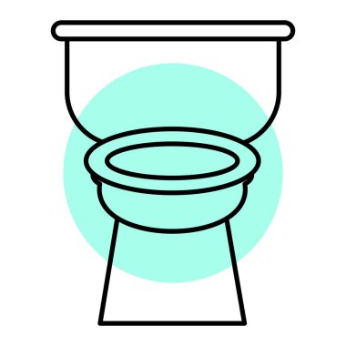 vector illustration of a single white toilet bowl icon