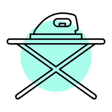 Ütü yapıyorum. Web simgesi basit illüstrasyon