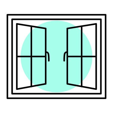 Beyaz arkaplanda pencere simgesi izole edildi. Vektör illüstrasyonu