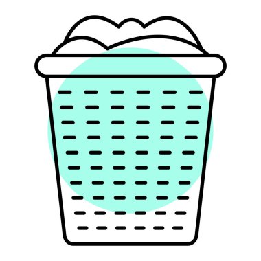 Web için çamaşır sepeti vektör simgelerinin özet çizimi