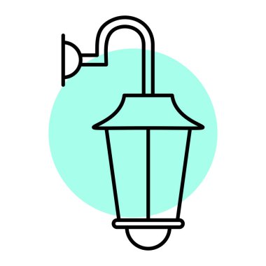 Lamba ikonu. Web için fener vektör simgelerinin özet çizimi