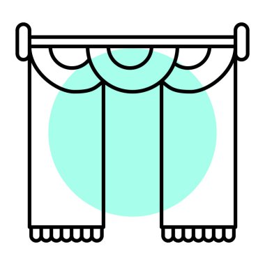 perde ikonu. perde vektör sembolü web tasarımının ana hatları