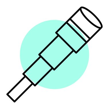 teleskop vektörü düz renk simgesi