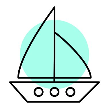 Yelkenli. Web simgesi basit illüstrasyon