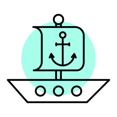 Gemi. Web simgesi basit illüstrasyon