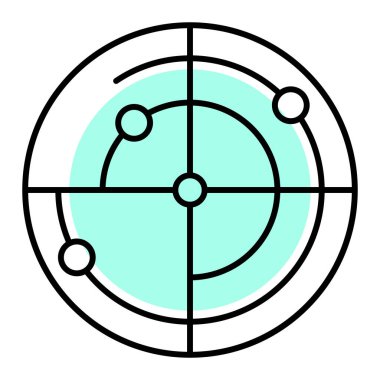 Radar simgesi, vektör illüstrasyonu