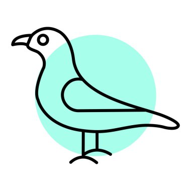 kuş simgesi vektör illüstrasyonu