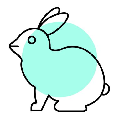 Şirin tavşan simgesi vektör çizimi