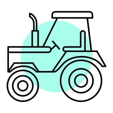Traktör ikonu. Web için çiftlik vektör simgelerinin özet çizimi