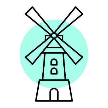 Yel değirmeni ikonu. vektör illüstrasyonu