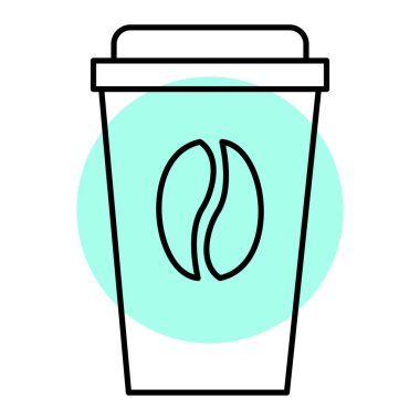 Kahve fincanı ikonu. Web için sıcak çikolata vektör simgelerinin özet çizimi