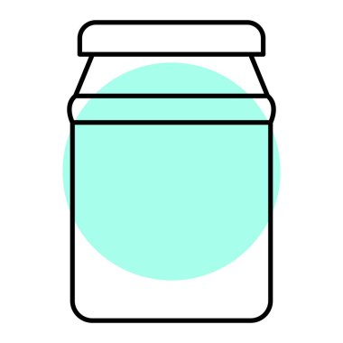 Reçel ikonu kavanozu. Mason Kavanozları 'nın karikatürü. beyaz arkaplanda izole