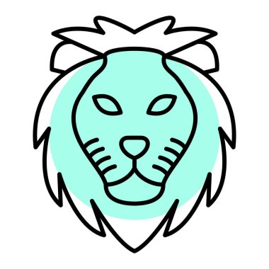 Aslan başı maskotu vektör illüstrasyon tasarımı