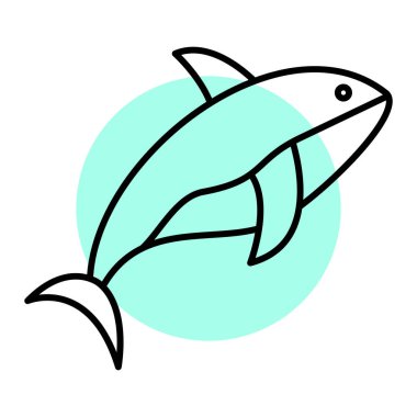 balık simgesi vektör illüstrasyonu