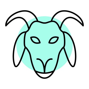 Keçi suratlı ikon. Web için baş vektör simgelerinin özet çizimi